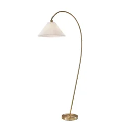 Kirklands Home Floor Lamps|Antique Brass Curved Arch Floor Lamp White