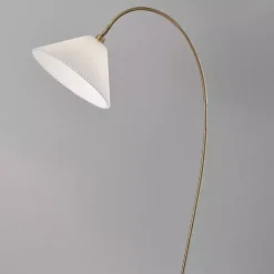 Kirklands Home Floor Lamps|Antique Brass Curved Arch Floor Lamp White