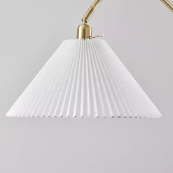 Kirklands Home Floor Lamps|Antique Brass Curved Arch Floor Lamp White