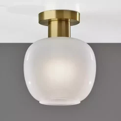 Kirklands Home Flush Mount Lighting|Antique Brass Magnolia Flush Mount Light Gold