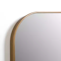 Kirklands Home Framed Mirrors|Antique Brass Nouveau Wide Arch Wall Mirror