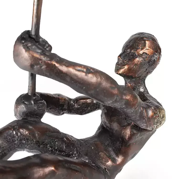 Clearance Antique Bronze Pole Vaulter Figurine, 15 in. Statues & Figurines
