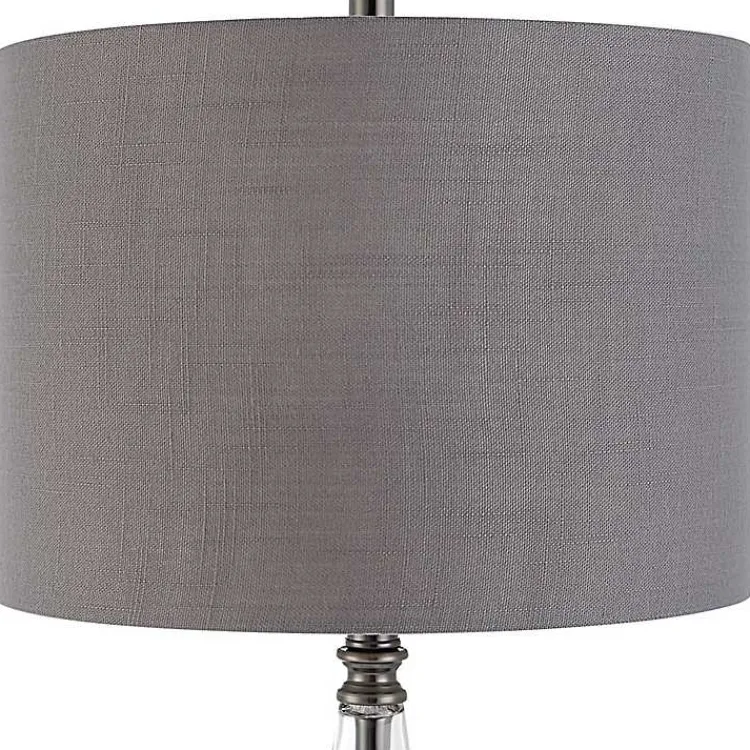 Kirklands Home Table Lamps|Antique Dark Nickel Cone Base Table Lamp Gray
