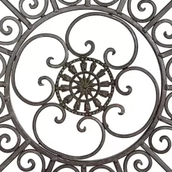 Kirklands Home Wall Plaques|Antique Fleur-de-Lis Medallion Metal Wall Plaque Black