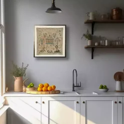 Kirklands Home Framed Art|Antique Folk Sampler Framed Wall Art