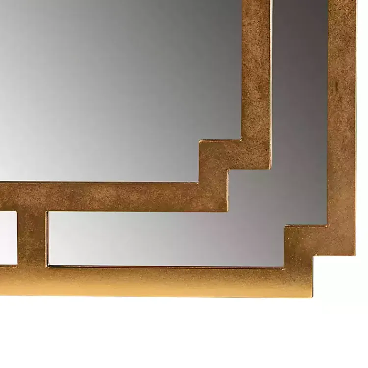 Kirklands Home Decorative Mirrors|Antique Gold Geometric Overlay Wall Mirror