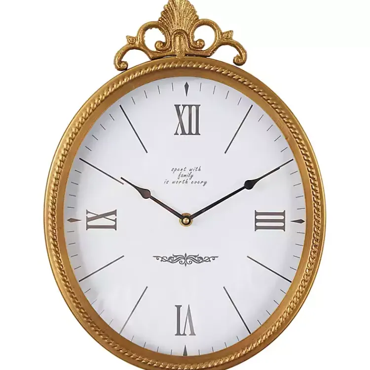 Kirklands Home Clocks|Antique Gold Metal Scroll Wall Clock