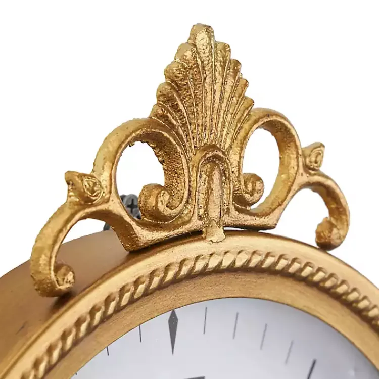 Kirklands Home Clocks|Antique Gold Metal Scroll Wall Clock
