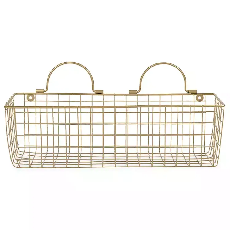 Kirklands Home Wall Storage|Antique Gold 2-pc. Wire Basket Set
