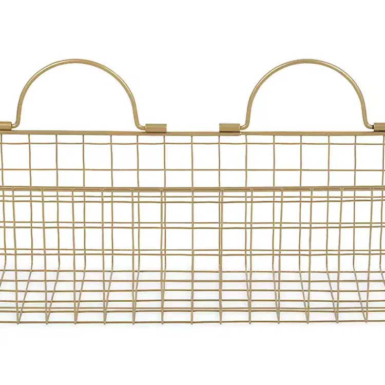 Kirklands Home Wall Storage|Antique Gold 2-pc. Wire Basket Set