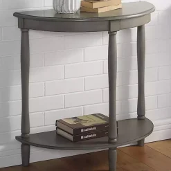 Kirklands Home Console Tables|Antique Demilune Side Table Gray