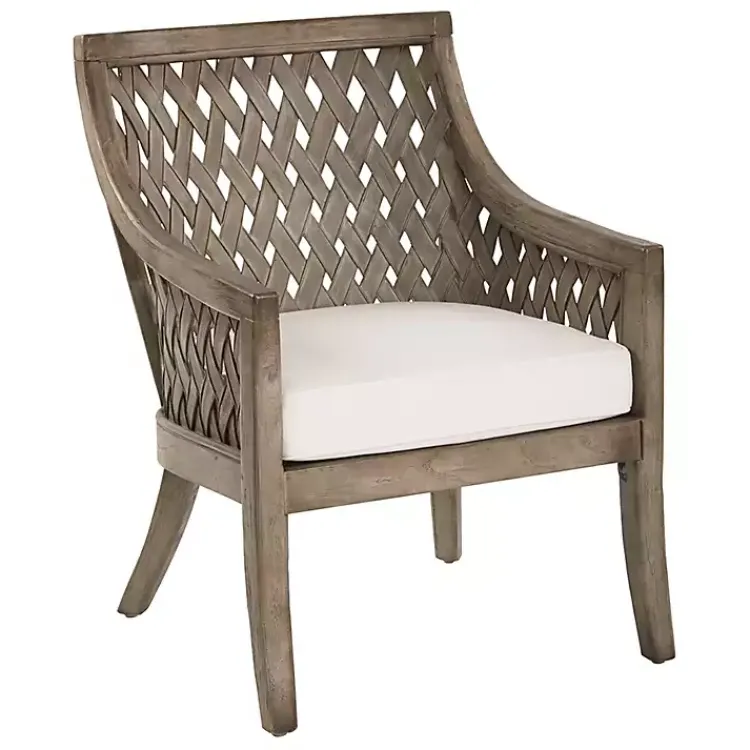 Kirklands Home Accent Chairs|Antique Preston Woven Accent Chair Gray