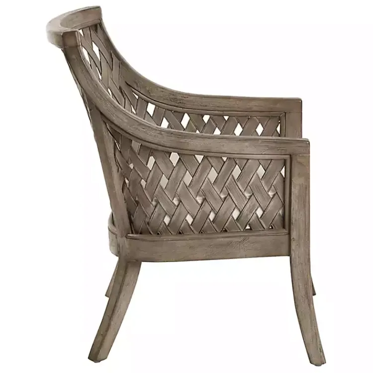 Kirklands Home Accent Chairs|Antique Preston Woven Accent Chair Gray