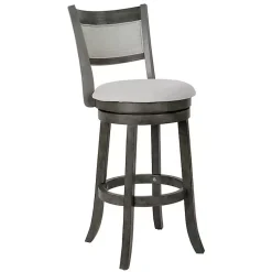 Kirklands Home Bar Stools & Counter Height Stools|Antique Gray Upholstered Swivel Bar Stool Ivory