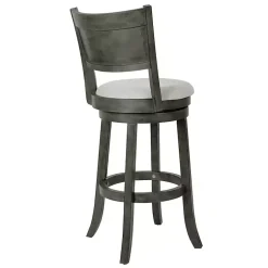 Kirklands Home Bar Stools & Counter Height Stools|Antique Gray Upholstered Swivel Bar Stool Ivory