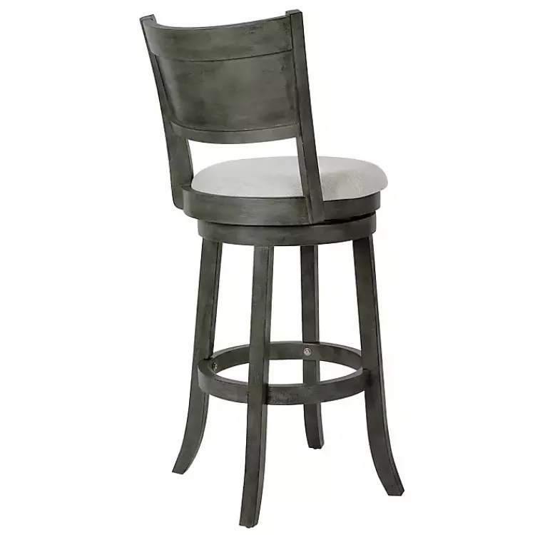 Kirklands Home Bar Stools & Counter Height Stools|Antique Gray Upholstered Swivel Bar Stool Ivory