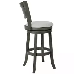 Kirklands Home Bar Stools & Counter Height Stools|Antique Gray Upholstered Swivel Bar Stool Ivory