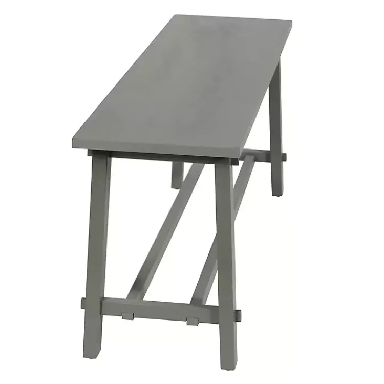 Kirklands Home Benches & Ottomans|Antique Wood Noah Bench Gray