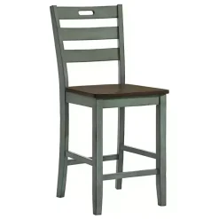 Kirklands Home Bar Stools & Counter Height Stools|Antique Wood Counter Stools, Set of 2 Green