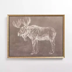 Kirklands Home Canvas Art|Antique Moose Framed Canvas Art Print