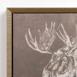 Kirklands Home Canvas Art|Antique Moose Framed Canvas Art Print