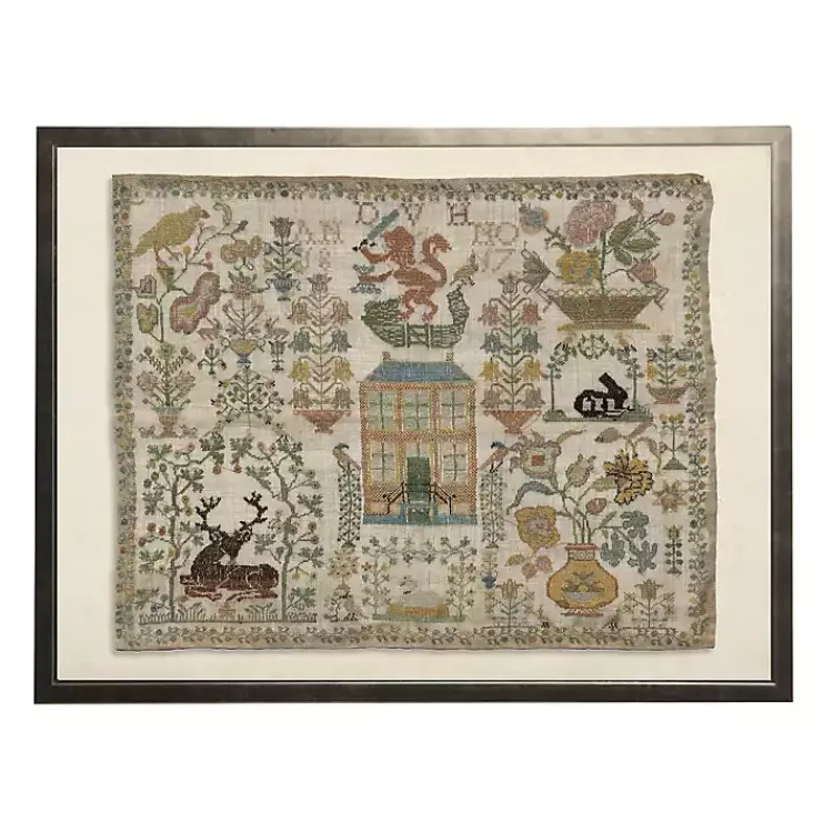 Kirklands Home Framed Art|Antique Nature Sampler Framed Wall Art Tan