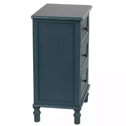 Kirklands Home Accent & End Tables|Antique Navy 3-Drawer Winnie Accent Table Blue