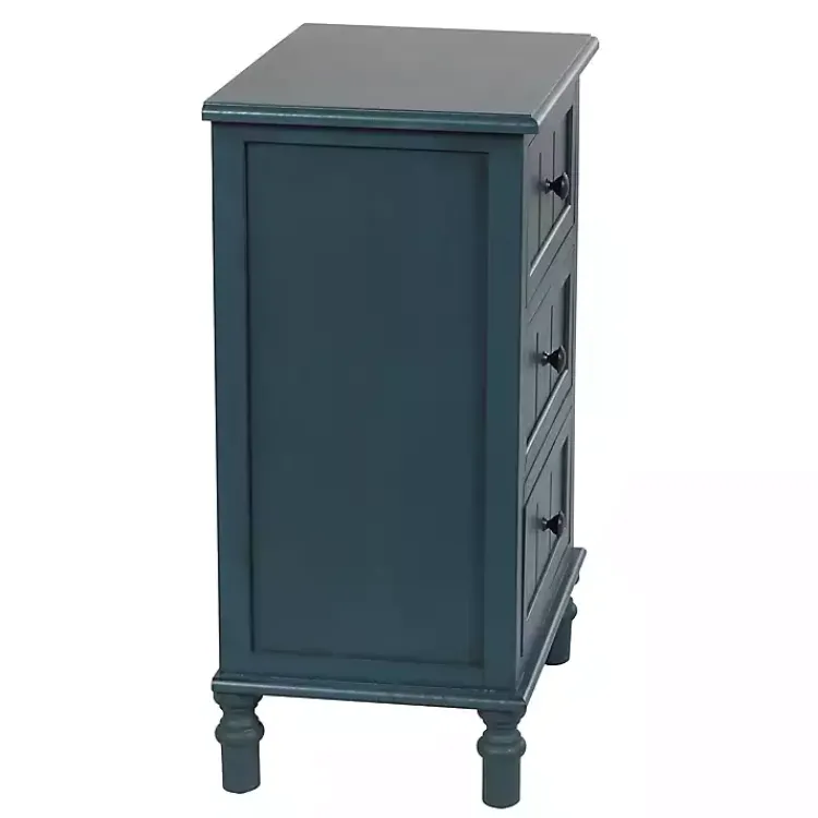Kirklands Home Accent & End Tables|Antique Navy 3-Drawer Winnie Accent Table Blue