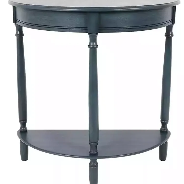 Kirklands Home Console Tables|Antique Navy Half Round Console Table Blue