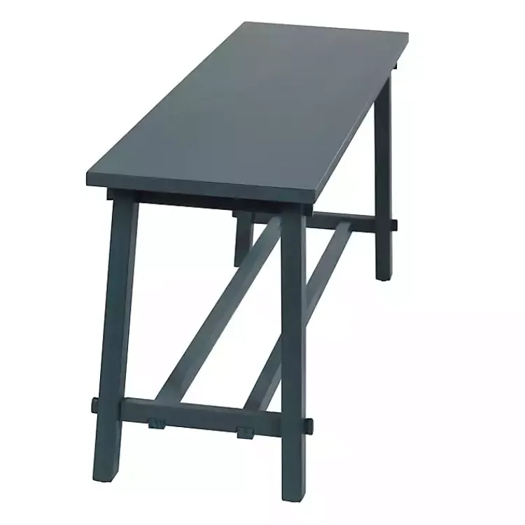 Kirklands Home Benches & Ottomans|Antique Navy Wood Noah Bench Blue