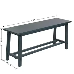 Kirklands Home Benches & Ottomans|Antique Navy Wood Noah Bench Blue