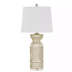 Kirklands Home Table Lamps|Antique Textured Glass Luxuria Table Lamp Silver
