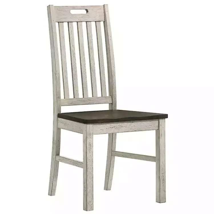 Kirklands Home Dining Chairs|Antique Slatted Back Dining Chairs, Set of 2 White