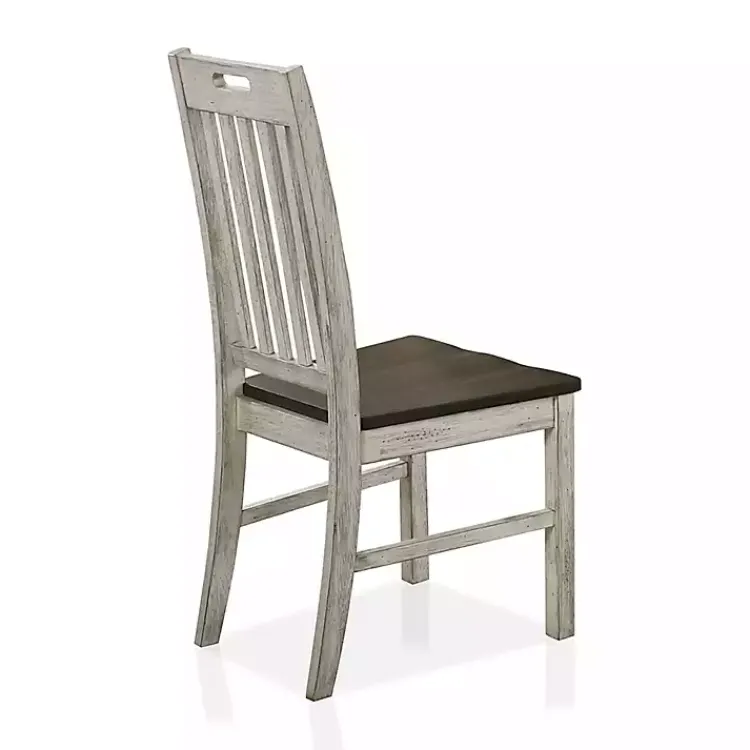 Kirklands Home Dining Chairs|Antique Slatted Back Dining Chairs, Set of 2 White