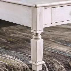 Kirklands Home Coffee Tables|Antique Wood 4-Drawer Heather Coffee Table White