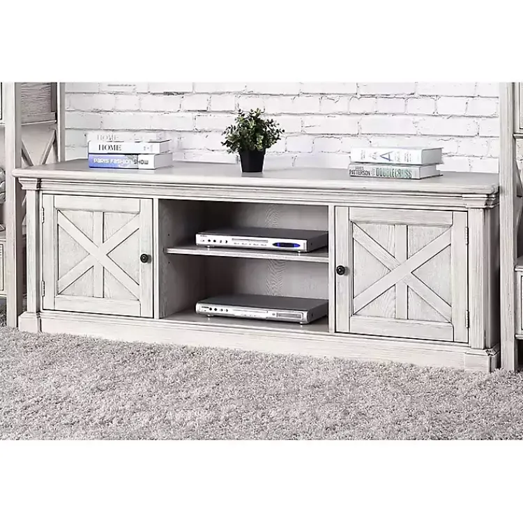 Kirklands Home Tv Stands & Media Consoles|Antique Wood Farmhouse Media Cabinet White