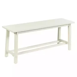 Kirklands Home Benches & Ottomans|Antique Wood Noah Bench White