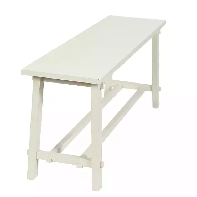 Kirklands Home Benches & Ottomans|Antique Wood Noah Bench White