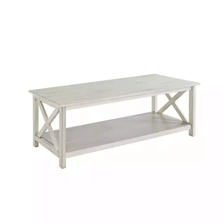Kirklands Home Coffee Tables|Antique washed Wood Coffee Table White