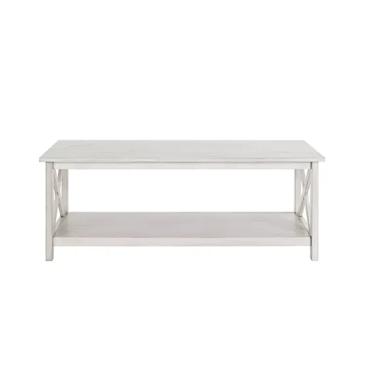 Kirklands Home Coffee Tables|Antique washed Wood Coffee Table White