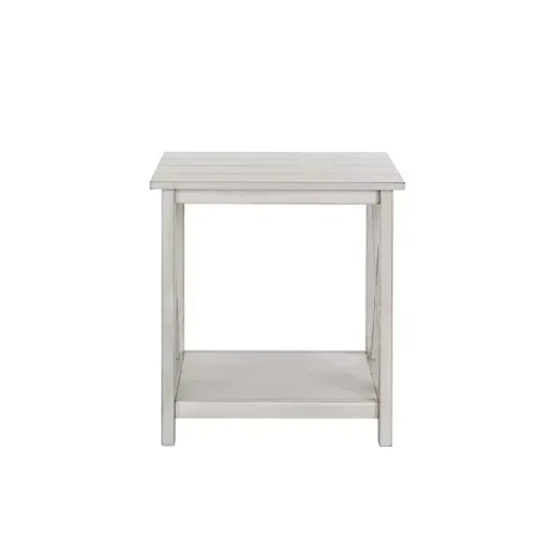 Kirklands Home Accent & End Tables|Antique washed Wood Square Side Table White