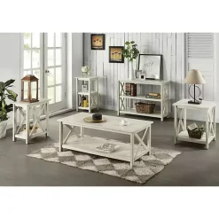 Kirklands Home Console Tables|Antique washed Wood Console Table White