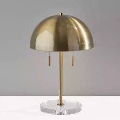 Kirklands Home Table Lamps|Antiqued Brass Dome Shade Table Lamp Gold