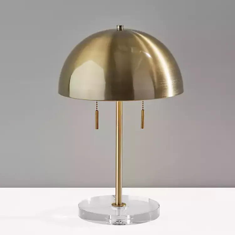 Kirklands Home Table Lamps|Antiqued Brass Dome Shade Table Lamp Gold
