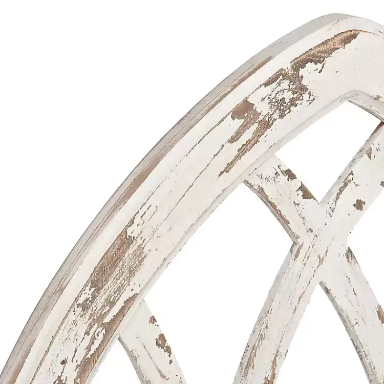 Kirklands Home Wall Plaques|Antiqued Window Pane Arch Plaque White