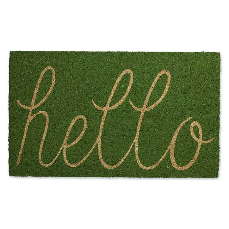Kirklands Home Doormats|Apple Hello Doormat Green
