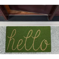 Kirklands Home Doormats|Apple Hello Doormat Green