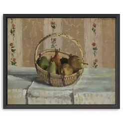 Kirklands Home Canvas Art|Apples and Pears in a Round Basket Framed Print