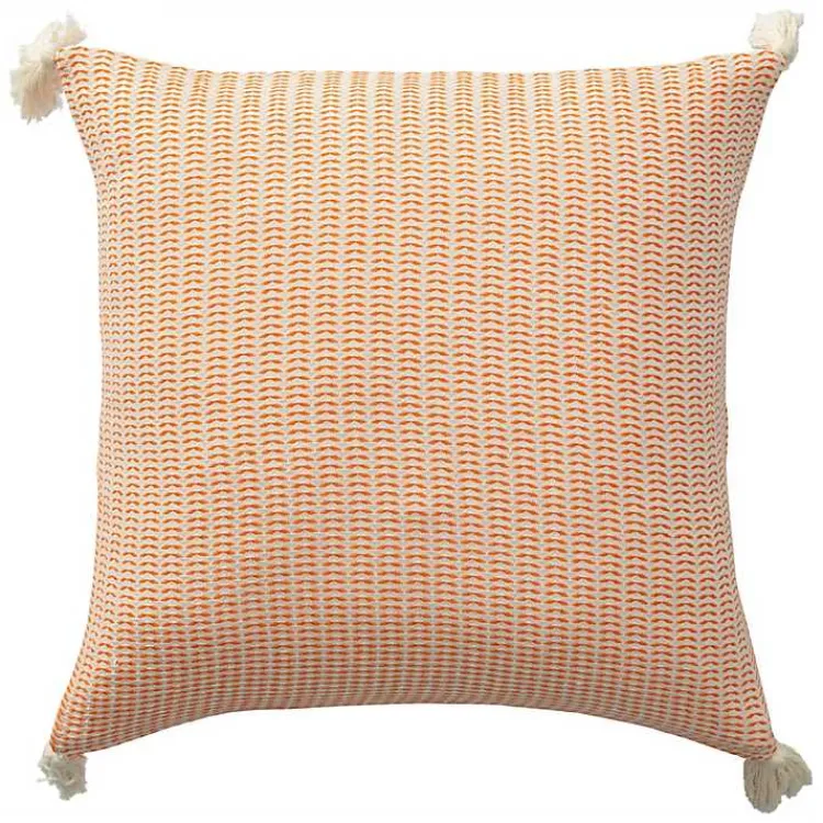 Sale Apricot Trapeze Organic Cotton Throw Pillow Pillows