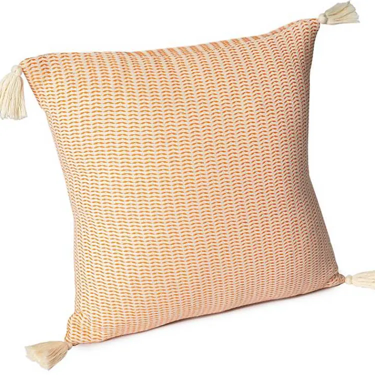 Sale Apricot Trapeze Organic Cotton Throw Pillow Pillows